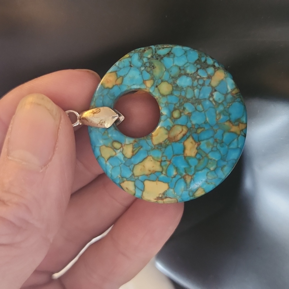 Pretty howlite pendant with Sterling Silver bail